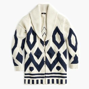 J. Crew fair isle cardigan coat